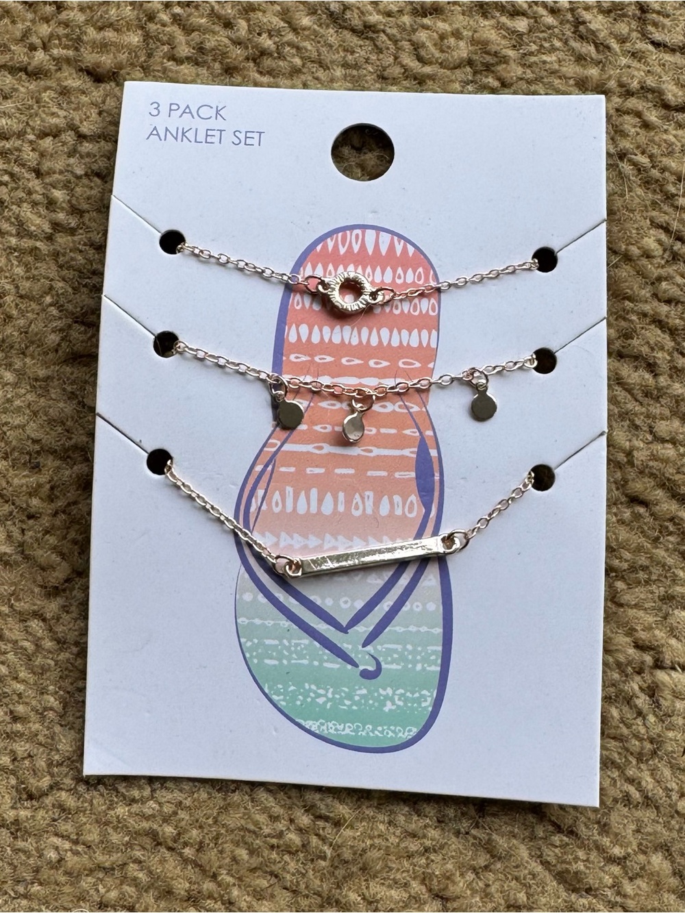 3 pack anklet set